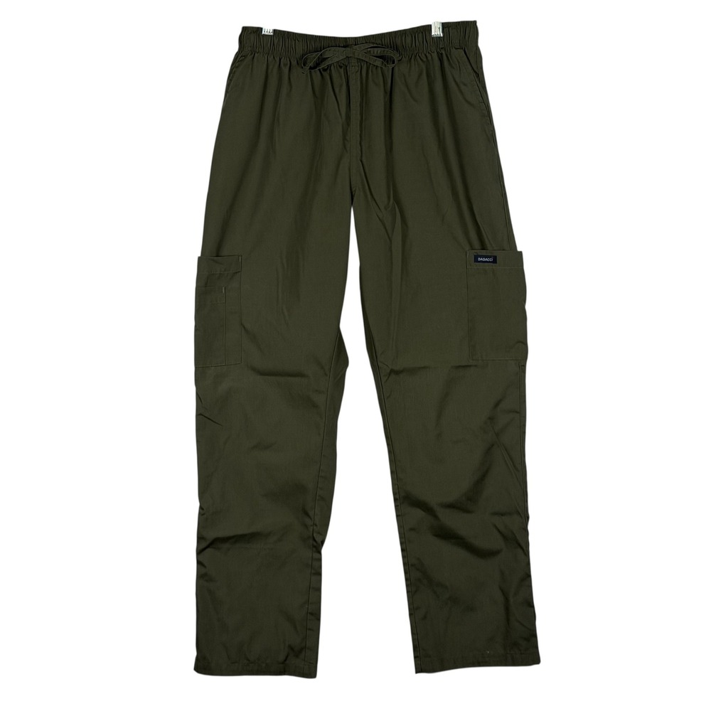 Dagacci‎ Olive Green Cargo Scrub Pants Womens Large Elastic Waist Drawstring L